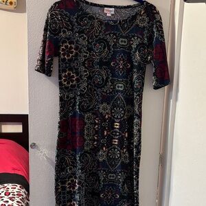LuLaRoe Floral and Geometric Long Sleeve Dress